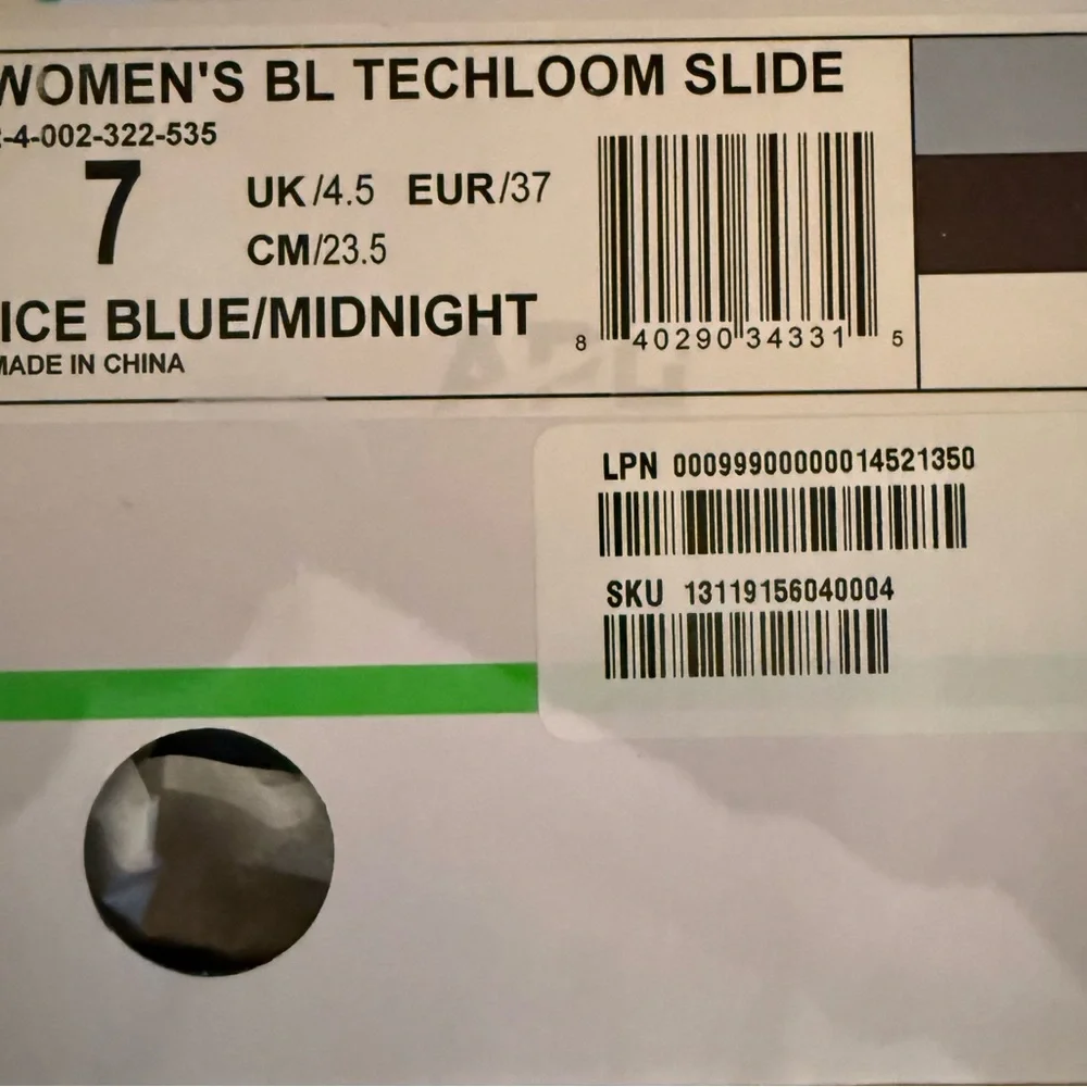APL Ice Blue / Midnight women’s BL Techloom Slide size 7 NIB